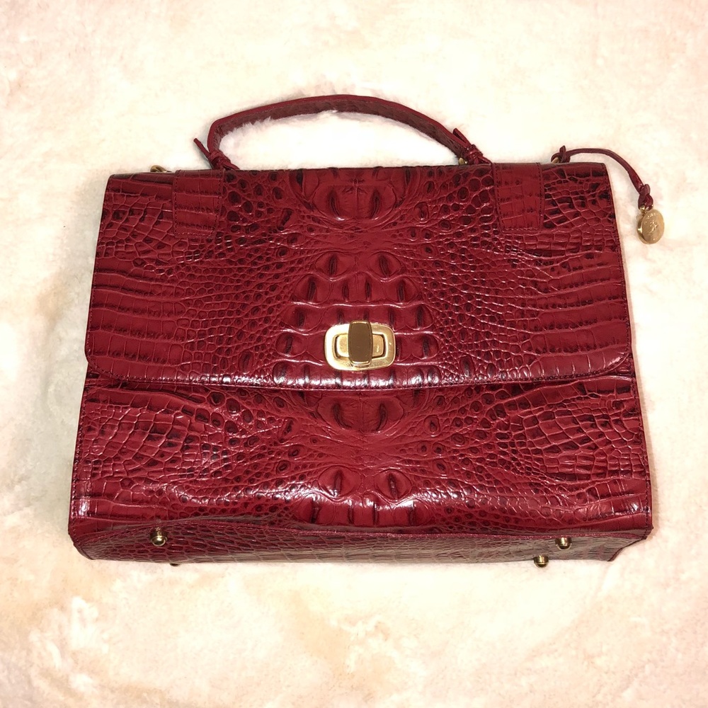 BRAHMIN RED SNAKESKIN BAG